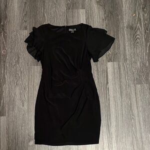 Jessica Howard Black Flutter Sleeve Cocktail Dress